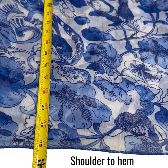 NEW Sunflower Floral Sheer Sequin Swimsuit Coverup Resort Beach Coastal L - Picture 10 of 11